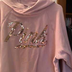 PINK light pink sweater with sequins. Size medium